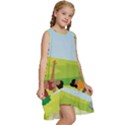 Mother And Daughter Yoga Art Celebrating Motherhood And Bond Between Mom And Daughter. Kids  Frill Swing Dress View3