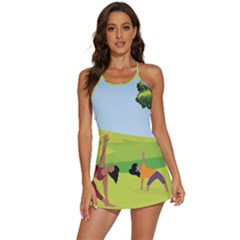 Mother And Daughter Yoga Art Celebrating Motherhood And Bond Between Mom And Daughter  2-in-1 Flare Activity Dress