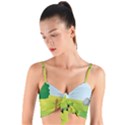 Mother And Daughter Yoga Art Celebrating Motherhood And Bond Between Mom And Daughter. Woven Tie Front Bralet View1