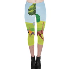 Mother And Daughter Y Capri Leggings  by SymmekaDesign