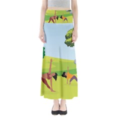 Mother And Daughter Y Full Length Maxi Skirt by SymmekaDesign