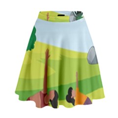 Mother And Daughter Y High Waist Skirt by SymmekaDesign