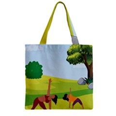 Large Zipper Grocery Tote Bag by SymmekaDesign