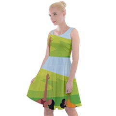 Large Knee Length Skater Dress by SymmekaDesign