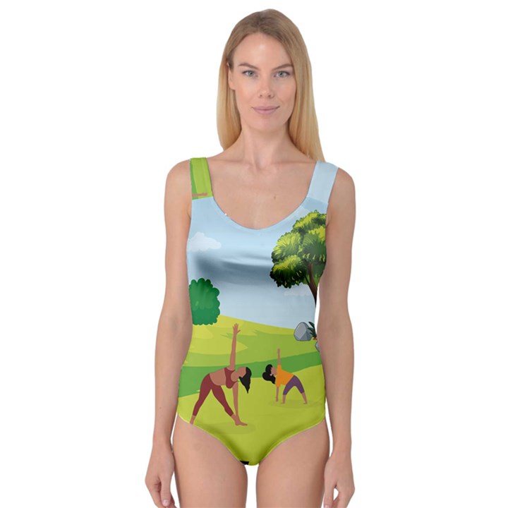 Mother And Daughter Yoga Art Celebrating Motherhood And Bond Between Mom And Daughter. Princess Tank Leotard 