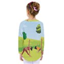 Mother And Daughter Yoga Art Celebrating Motherhood And Bond Between Mom And Daughter. Kids  Long Sleeve Tee View2