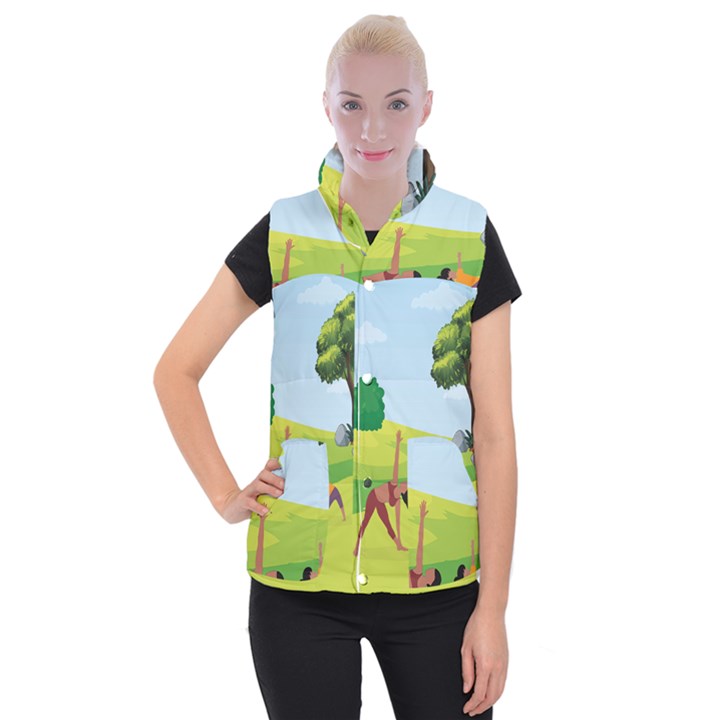 Mother And Daughter Yoga Art Celebrating Motherhood And Bond Between Mom And Daughter. Women s Button Up Vest