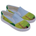 Mother And Daughter Yoga Art Celebrating Motherhood And Bond Between Mom And Daughter. Kids  Canvas Slip Ons View3