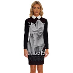 Ghosts Long Sleeve Shirt Collar Bodycon Dress by CreatureFeature