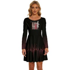 Music Angel Long Sleeve Wide Neck Velour Dress by CreatureFeature