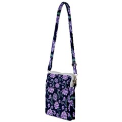 Elegant Purple Pink Peonies In Dark Blue Background Multi Function Travel Bag