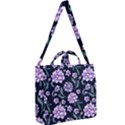 Elegant purple pink peonies in dark blue background Square Shoulder Tote Bag View2