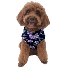 Elegant Purple Pink Peonies In Dark Blue Background Dog Sweater by augustinet