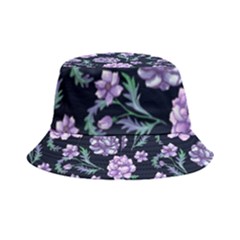 Elegant Purple Pink Peonies In Dark Blue Background Inside Out Bucket Hat