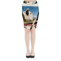  Us Ventag Eagles Travel Poster Graphic Style Redbleuwhite  Midi Wrap Pencil Skirt by steakspro94