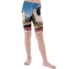  Us Ventag Eagles Travel Poster Graphic Style Redbleuwhite  Kids  Mid Length Swim Shorts by steakspro94