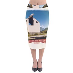  Us Ventag Eagles Travel Poster Graphic Style Redbleuwhite  Velvet Midi Pencil Skirt