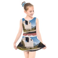  Us Ventag Eagles Travel Poster Graphic Style Redbleuwhite  Kids  Skater Dress Swimsuit