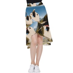  Us Ventag Eagles Travel Poster Graphic Style Redbleuwhite  Frill Hi Low Chiffon Skirt by steakspro94