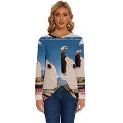  Us Ventag Eagles Travel Poster Graphic Style Redbleuwhite  Long Sleeve Crew Neck Pullover Top by steakspro94