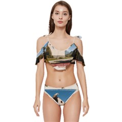  Us Ventag Eagles Travel Poster Graphic Style Redbleuwhite  Ruffle Edge Tie Up Bikini Set	 by steakspro94