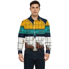 Abstract Statistics Rectangles Classification Men s Long Sleeve  Shirt