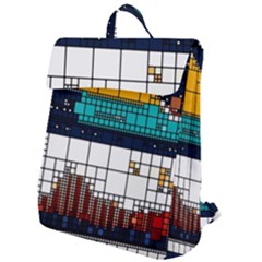 Abstract Statistics Rectangles Classification Flap Top Backpack by Pakemis