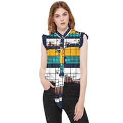 Abstract Statistics Rectangles Classification Frill Detail Shirt by Pakemis