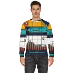 Abstract Statistics Rectangles Classification Men s Fleece Sweatshirt by Pakemis