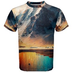 Abstract Color Colorful Mountain Ocean Sea Men s Cotton Tee by Pakemis