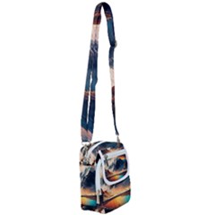 Abstract Color Colorful Mountain Ocean Sea Shoulder Strap Belt Bag by Pakemis