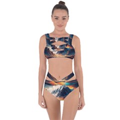 Abstract Color Colorful Mountain Ocean Sea Bandaged Up Bikini Set  by Pakemis