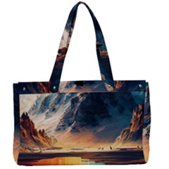 Abstract Color Colorful Mountain Ocean Sea Canvas Work Bag by Pakemis