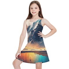 Abstract Color Colorful Mountain Ocean Sea Kids  Lightweight Sleeveless Dress by Pakemis