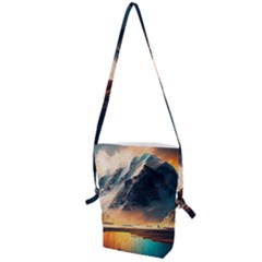 Abstract Color Colorful Mountain Ocean Sea Folding Shoulder Bag by Pakemis