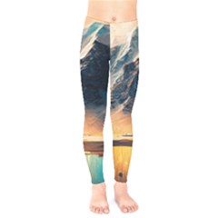 Abstract Color Colorful Mountain Ocean Sea Kids  Classic Winter Leggings