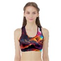 Ocean Sea Wave Clouds Mountain Colorful Sky Art Sports Bra with Border View1