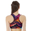 Ocean Sea Wave Clouds Mountain Colorful Sky Art Sports Bra with Border View2