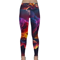 Ocean Sea Wave Clouds Mountain Colorful Sky Art Lightweight Velour Classic Yoga Leggings by Pakemis