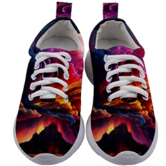 Ocean Sea Wave Clouds Mountain Colorful Sky Art Kids Athletic Shoes by Pakemis