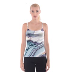 Marble Abstract White Pink Dark Art Spaghetti Strap Top by Pakemis