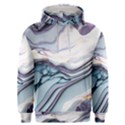 Marble Abstract White Pink Dark Art Men s Overhead Hoodie View1