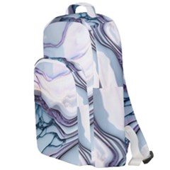 Marble Abstract White Pink Dark Art Double Compartment Backpack