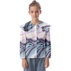 Marble Abstract White Pink Dark Art Kids  Peter Pan Collar Blouse by Pakemis