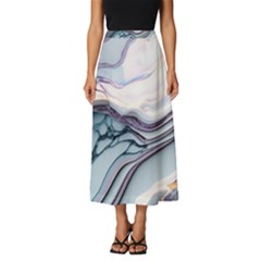 Marble Abstract White Pink Dark Art Classic Midi Chiffon Skirt