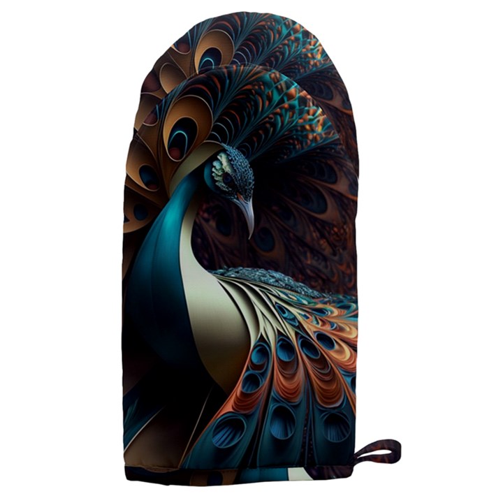 Peacock Bird Feathers Colorful Texture Abstract Microwave Oven Glove