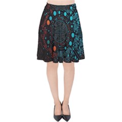 Big Data Abstract Abstract Background Velvet High Waist Skirt by Pakemis