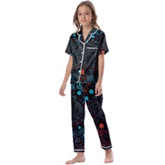 Big Data Abstract Abstract Background Kids  Satin Short Sleeve Pajamas Set by Pakemis