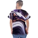 Marble Abstract Water Gold Dark Pink Purple Art Men s V-Neck Scrub Top View2