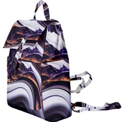 Marble Abstract Water Gold Dark Pink Purple Art Buckle Everyday Backpack